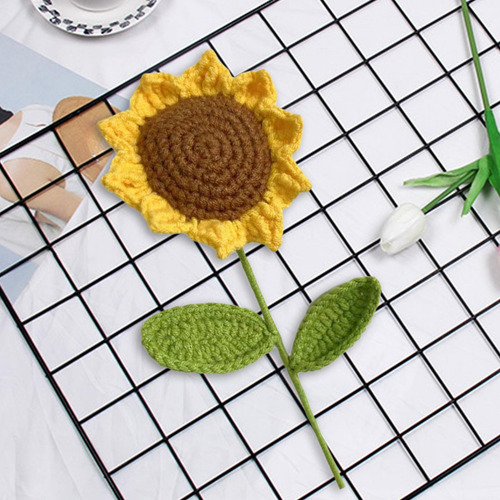Flor Tejida A Mano Hojas Arreglo Floral Novia Regalo Para