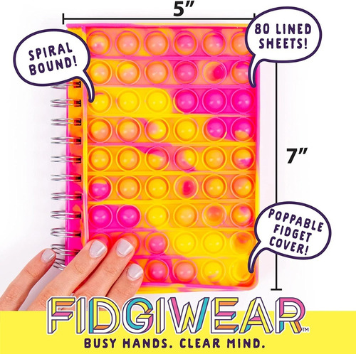 Cuaderno Sensorial Fidgit Pop It Diario Just My Style