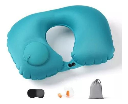 Kit De Almohada De Viaje Inflable + Antifaz + Tapa Oidos