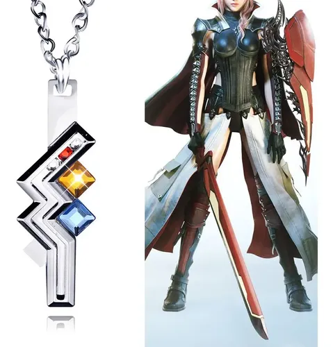 Final Fantasy Xiii 13 Lightning Necklace Pendant Chain Anime