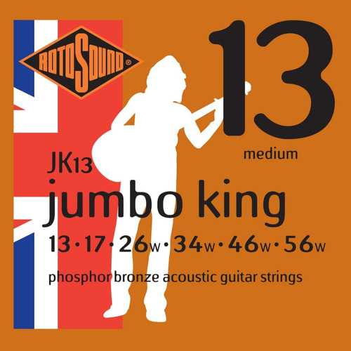 Cuerdas Para Guitarra Acustica Bronze 13-56 Rotosound Jk13
