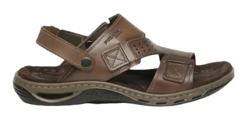 Sandália Pegada Masculina Em Couro Pinhão 131662-02
