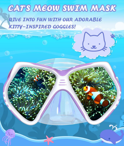Gafas De Natacion Seago Para Ninos Con Cubierta Nasal, Ma...