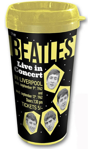 The Beatles Vaso Plástico Con Tapa 11 Oz En Caja Para Regalo