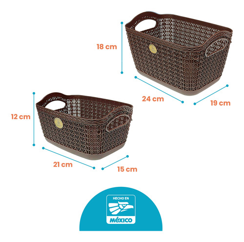 Utilisimo 2 Canastas Organizador Maquillaje Multiusos Baño
