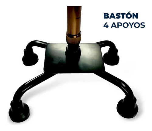 Bastón De 4 Apoyos Con Base Chica - Mobicare Color Marrón