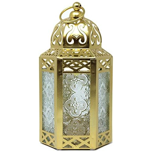 Pequeña Linterna Marroquí Decorativa De Metal Dorado ...