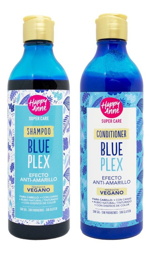 Happy Anne Blue Plex Shampoo + Acondicionador Matizador 6c