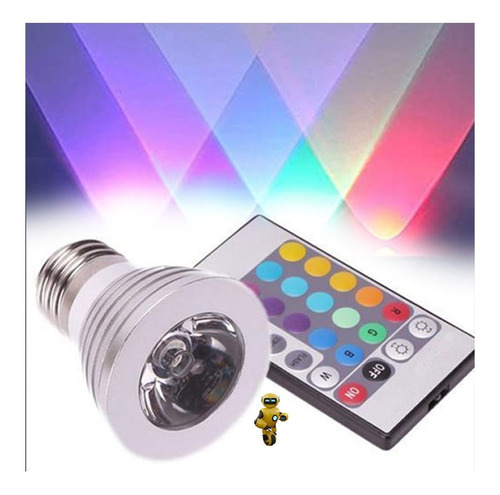 Imagem 8 de 10 de Kit 10 Lampadas Rgb Decorativa 16 Cores Com Controle Remoto