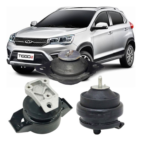 3 Coxim Motor + Câmbio Chery Tiggo 2 2018 2019 2020 2021