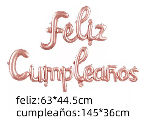 Globo Metálico Feliz Cumpleaños Happy Birthday Party Supplie Color Rosa Feliz Cumpleaños Rose Gold