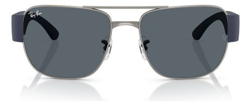 Lentes De Sol Azul Ray-ban Rb3756004r5 Varilla Gris Armazón Gris