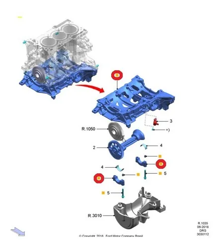 Carcaça Inferior Bloco Motor Ecosport Ka 1.5 Dragon Original Carcaça Inferior Bloco Motor Ecosport Ka 1.5 Dragon Original