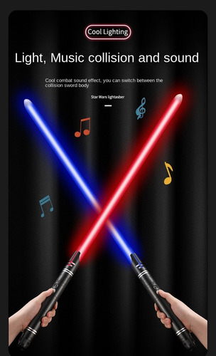 Espada Láser Metal Para Combate Led Carga Usb 14 Colores