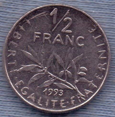 Francia 1/2 Franc 1993 * Campesina Sembrando *