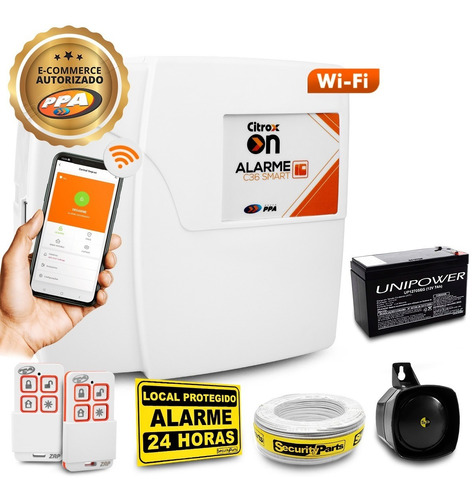 Kit Central Alarme Wifi App Discadora 2 Contr Sirene Bateria