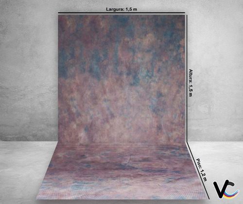 Fundo Fotográfico 1,5x2,7 Efeito Textura Rosa E Azul 56