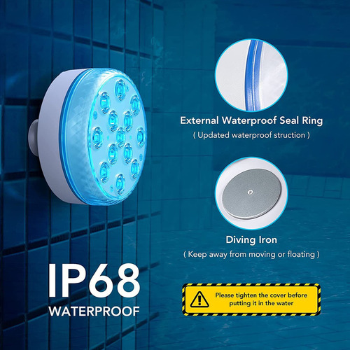Imagen 4 de 10 de Luces Llevadas Sumergibles Con Piscina Decorativa Impermeabl