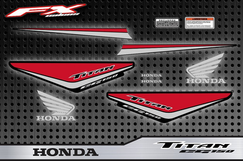 Calcos Honda Cg Titan 150 2014 2015 Bicolor Fxcalcos