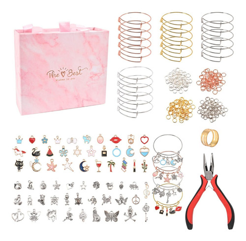 Kit Fabricacion Pulsera Para Niña Expandibl Anillo Salto