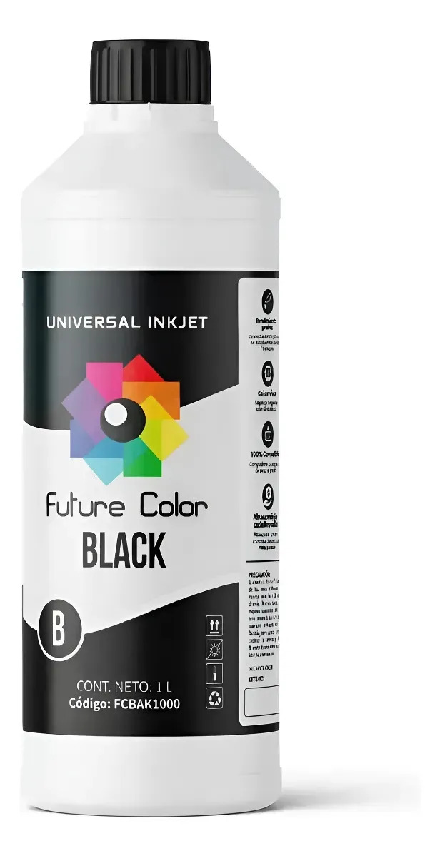 1 Litro Tinta Para Impresoras Uso Canon Marca Future Color Tinta Negro