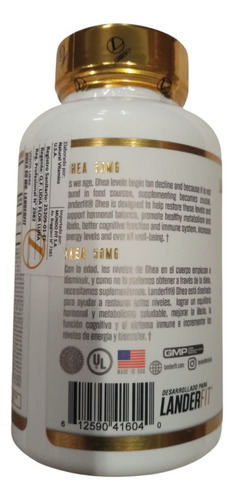 Suplemento Landerfit D H E A 25mg De 90 Capsulas Sin Sabor