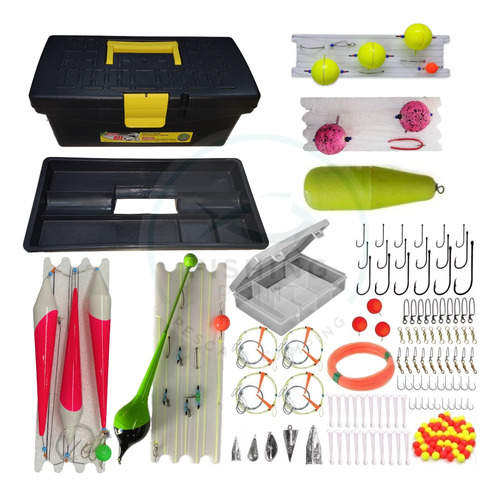 Ultra Combo Caja Pesca + Gavetero + 100+ Accesorios Rio Lago