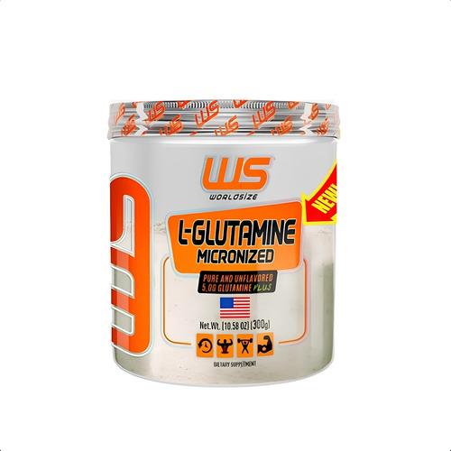 Compre 2 L-glutamine Size Micronized Worldsize 300g E Leve 3 Sabor Sem Sabor