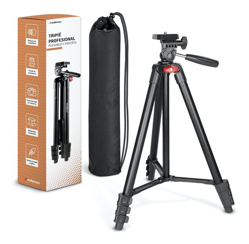 Imagen 7 de 9 de Tripie Para Camara Profesional 360° Portatil 135 Cm Redlemon