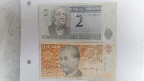 2 Billetes Karooni Colección Estonia. .vhcf