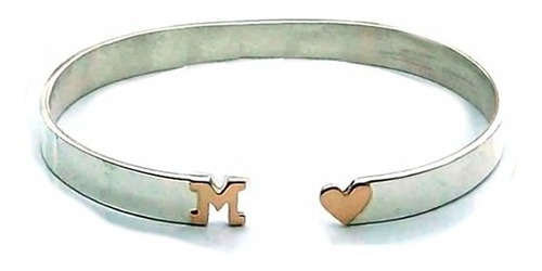 Conjunto Anillo Y Pulsera Plata Oro Letra Corazón Oro 18 Diámetro 65 Cm Largo 15 Cm