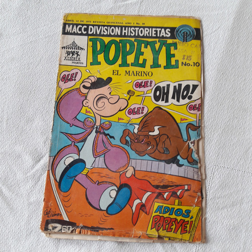 Popeye El Marino N° 10 Abril 1975 Macc Division Historietas