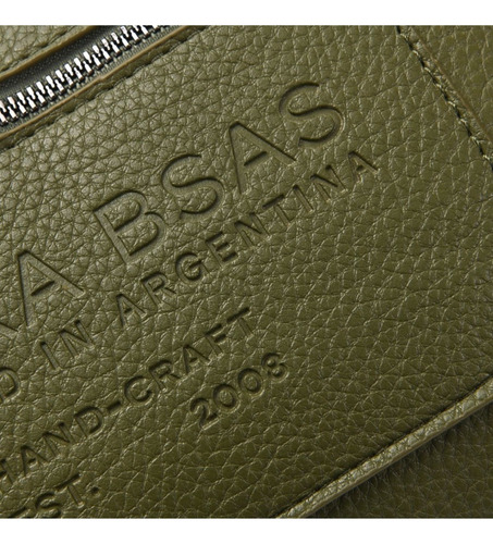 Cartera Bandolera Eco Cuero Skora Verde Musgo Níquel Verde Musgo