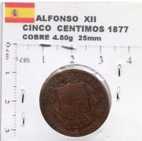 Moneda  Antigua  España Alfonso Xiii  1877           Ea112