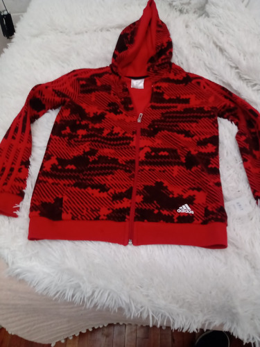 Buzo Rojo adidas Capucha Campera Algodón T 12 Años O S Adult