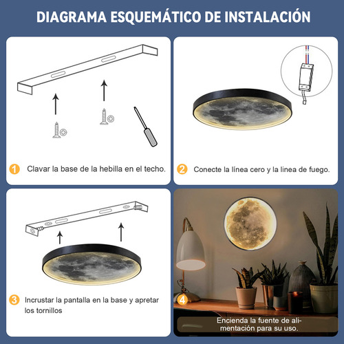 Lámpara De Pared Led Decorativa De Techo Moderna De Luna