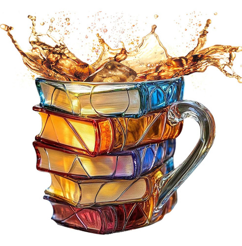 Taza De Café De Libro Pintado En 3d - Tazas De Café De