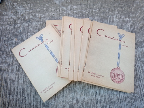 5 Cuadernos Escolares Extra 1950 De 24 Hojas Rayadas