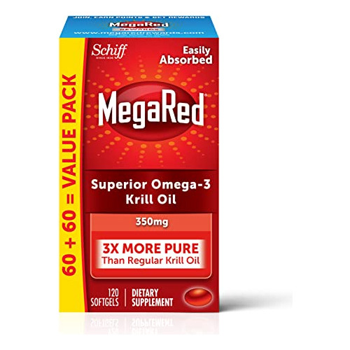 Aceite De Krill Omega-3 De 350 Mg, Megared (120 Unidades En