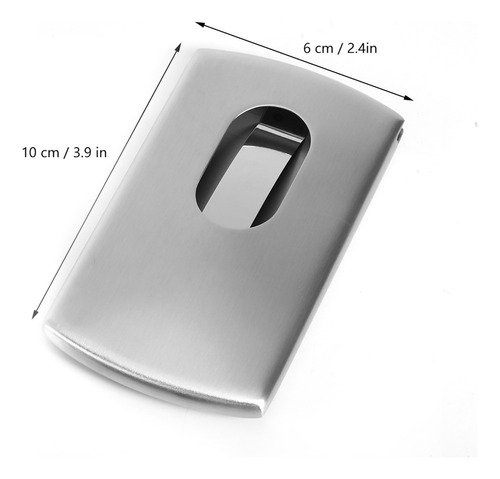 Tarjetero Portátil De Acero Inoxidable Con Forma De Empujón