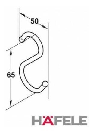 Imagen 5 de 6 de Kit Barral 1 Mt. Hafele 522.65.212 C/soportes Y Dos Ganchos