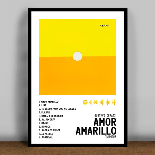 Cuadro Disco De Gustavo Cerati (amor Amarillo) 30x42cm