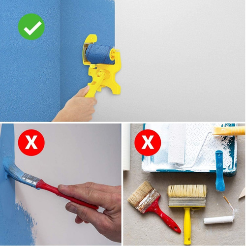 Imagen 8 de 10 de Kit De Rodillo Para Pintar Maneral Felpa Pared Pincel Esponj