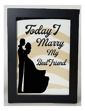 Sand Ceremony Set, Black Shadow Box Today I Marry My Bes Ssb