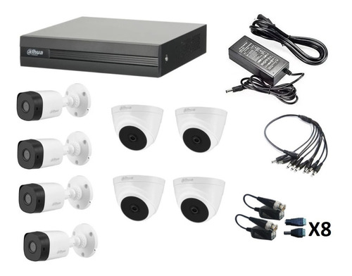 Kit 8 Camaras Dahua Domo Y/o Bullet Dvr 8ch 1080p Conectores