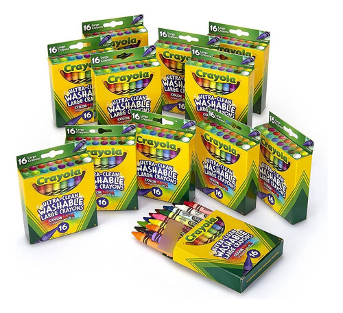 Crayola Ultra Clean Washable Large Crayons, Bulk School Supp