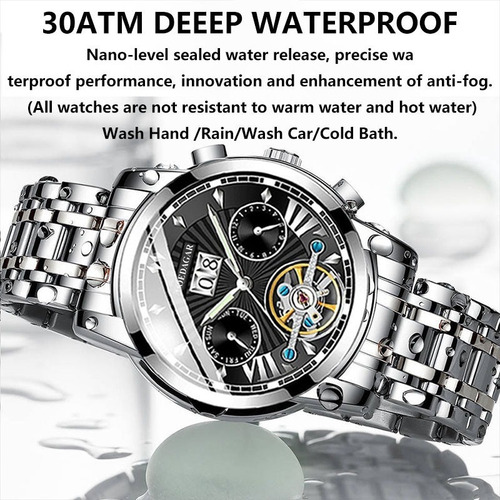 Poedagar Relojes Automáticos Tourbillon Luminous Para Hombre