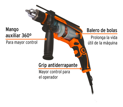 Taladro Percutor Profesional 1/2 De 700w 220v Truper A8-2