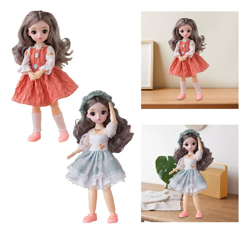 Wa 2 Peças 1/6 Boneca Bjd Com Roupas Sapatos Maquiagem