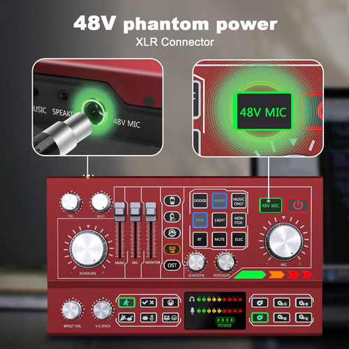 Paquete De Equipo De Podcast Para 2, Mezclador De Dj Con Int